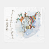 Nordic Gnome Personalisierte Weihnachten Fleecedecke (Vorderseite (Horizontal))