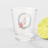 Nordic Gnome Skier Innerhalb eines Weihnachtskranz Schnapsglas (Rückseite)