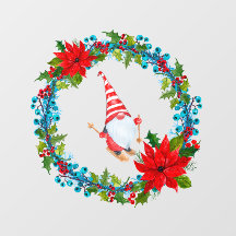 Nordic Gnome Skier Innerhalb eines Weihnachtswagen