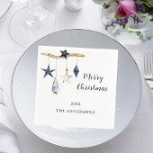 Nordic gnome stars white blue Christmas Party Serviette