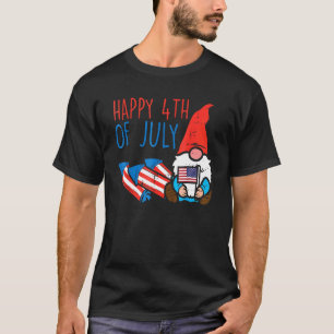 Nordic Gnome US Flag Happy 4. Juli Garden Patr T-Shirt