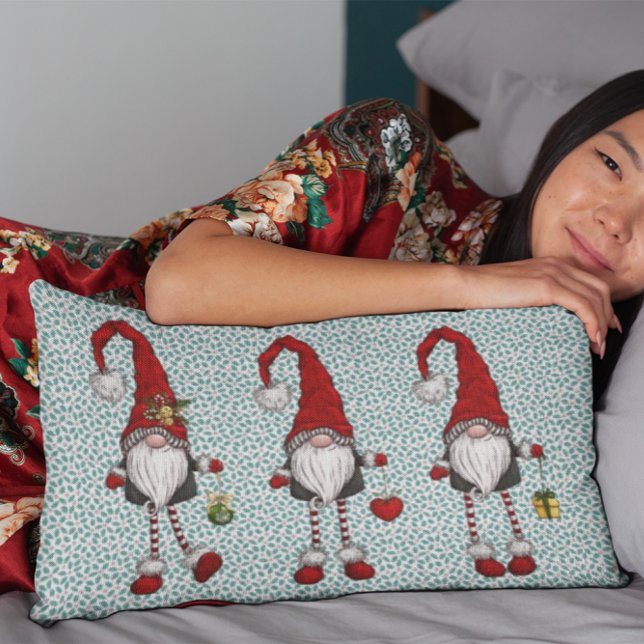 Nordic Gnomes Mistletoe Pattern Lendenkissen (Von Creator hochgeladen)