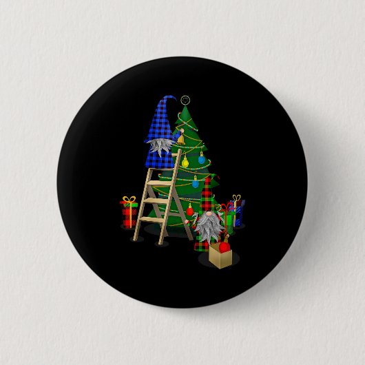 Nordic Gnomes Winter Christmas Swediomte Elves Button (Vorderseite)