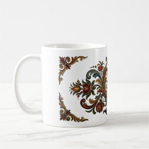 Nordic Heritage Rosemaling Herz Tasse - Ein Schluc