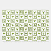 Nordic Holiday Patterns Green & White Geschenkpapier Set (Vorderseite 2)