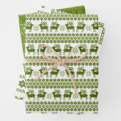 Nordic Holiday Patterns Green & White Geschenkpapier Set (Beispiel)