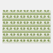 Nordic Holiday Patterns Green & White Geschenkpapier Set (Vorderseite)