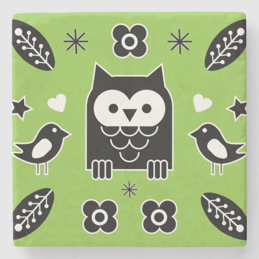 Nordic Horse Folk Art Gift Steinuntersetzer (Vorderseite)