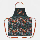 Nordic Horses Folk Art Muster Schürze (Vorderseite)