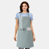 Nordic Kale Green Blush Pink Design Schürze (Getragen)