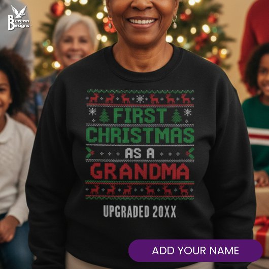 Nordic Knit Style FIRST CHRISTMAS AS GRANDPA Sweatshirt