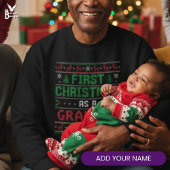 Nordic Knit Style FIRST CHRISTMAS AS GRANDPA Sweatshirt