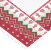 Nordic Knitted Scandi Hygge Angel Hearts Weihnacht Tischdecke (Schrägansicht)