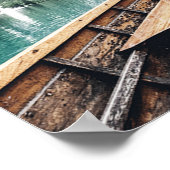 Nordic Lake Mountain Boat Nature Poster (Ecke)