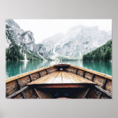 Nordic Lake Mountain Boat Nature Poster (Vorne)