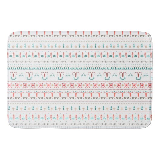 Nordic Light Winter Pattern Badematte (Vorderseite)