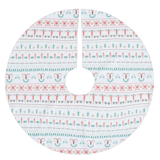 Nordic Light Winter Pattern Polyester Weihnachtsbaumdecke (Vorderseite)