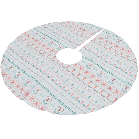 Nordic Light Winter Pattern Polyester Weihnachtsbaumdecke (Schrägansicht)