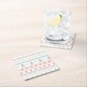 Nordic Light Winter Pattern Rechteckiger Pappuntersetzer (Vor Ort)