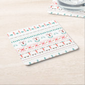 Nordic Light Winter Pattern Rechteckiger Pappuntersetzer (angewinkelt)