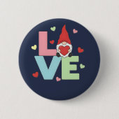 Nordic Love Gnome: Whimsical Pastel Heart  Button (Vorderseite)