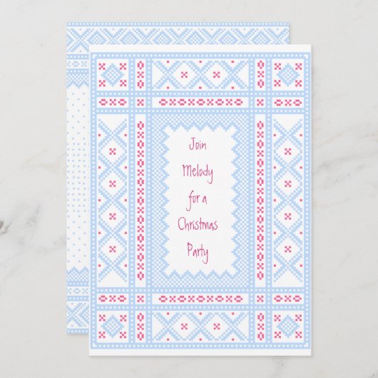 Nordic Merry Christmas Einladung (Vorne/Hinten)