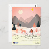 Nordic Minimal Business Personal Christmas Postkarte (Vorne/Hinten)