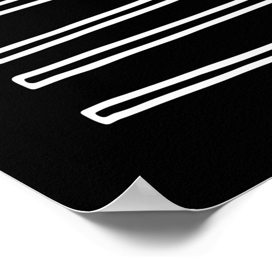 Nordic Minimalistisch Schwarz-weiß Abstrakt Geomet Poster (Ecke)