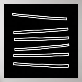 Nordic Minimalistisch Schwarz-weiß Abstrakt Geomet Poster