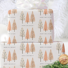 Nordic Modern Frohe und helle Weihnachtsbaume Geschenkpapier