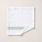 Nordic Modern Kale Green Detail Mit Monogramm Badhandtuch Set (Waschlappen)