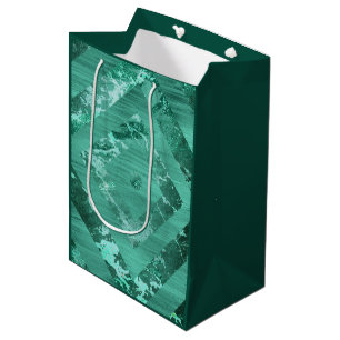Nordic Molten Jade Abstrakt geometrisch grün Mittlere Geschenktüte
