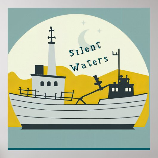 Nordic Moon Boat  Poster (Vorne)