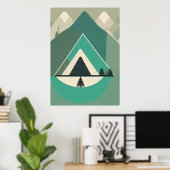 Nordic Mountain: Abstraktes Poster für Wohngestalt (Heimbüro)