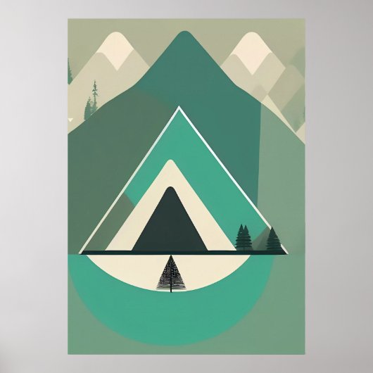 Nordic Mountain: Abstraktes Poster für Wohngestalt (Vorne)