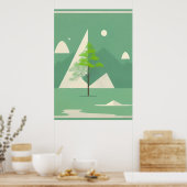 Nordic Mountain: Abstraktes Poster für Wohngestalt (Küche)