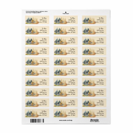 Nordic/Mountain Address Labels Personalisiert (Vorne)
