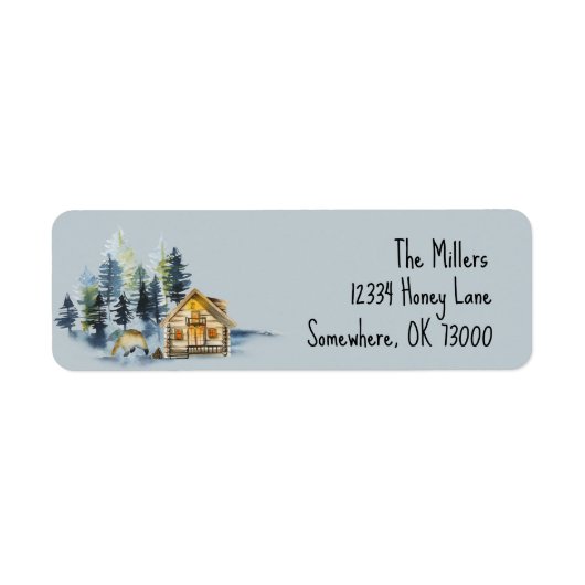 Nordic/Mountain Address Labels Personalisiert (Vorne)