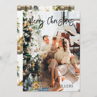 Nordic/Mountain Foto Weihnachtskarte Personalisier Feiertagskarte