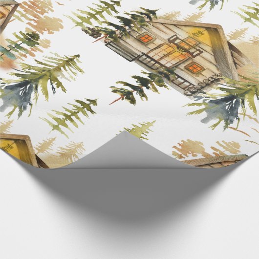 Nordic, Mountain, Hüttenwirbelpapier Geschenkpapier (Ecke)