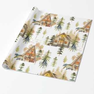 Nordic, Mountain, Hüttenwirbelpapier Geschenkpapier