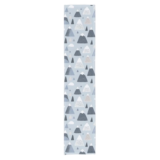 Nordic Mountain Peaks Table Runner Kurzer Tischläufer (Vorderseite)