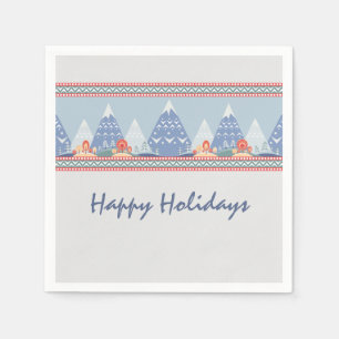 Nordic Mountain Scene Individuell gestaltbarer Url Serviette