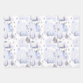 Nordic Mountain Snowy Skiort Geschenkpapier Set (Vorderseite 3)