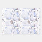 Nordic Mountain Snowy Skiort Geschenkpapier Set (Vorderseite 2)