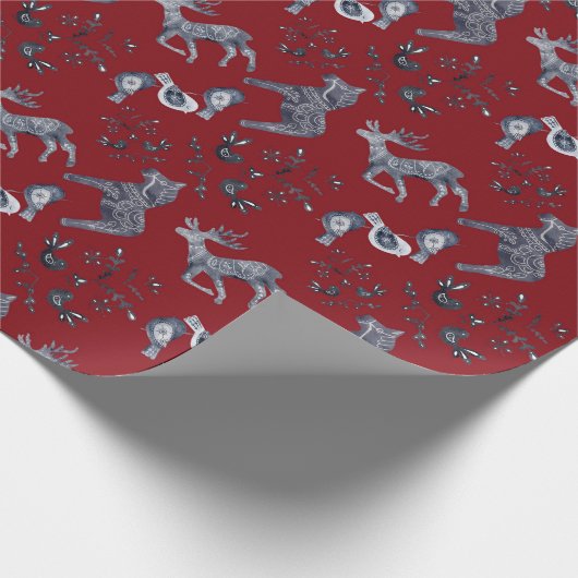 Nordic Muster Weihnachtswrapping Paper Geschenkpapier (Ecke)