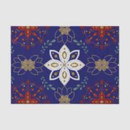 Nordic Navy Floral Design Wasserfarbe Kunst Seidenpapier