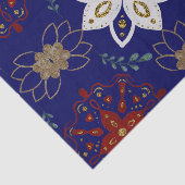 Nordic Navy Floral Design Wasserfarbe Kunst Seidenpapier (Ausschnitt)