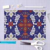 Nordic Navy Floral Leaf Wasserfarbe Kunst Seidenpapier (Handwerk)