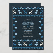 Nordic Night Sky Ugly Sweater Christmas Party Einladung (Vorne/Hinten)